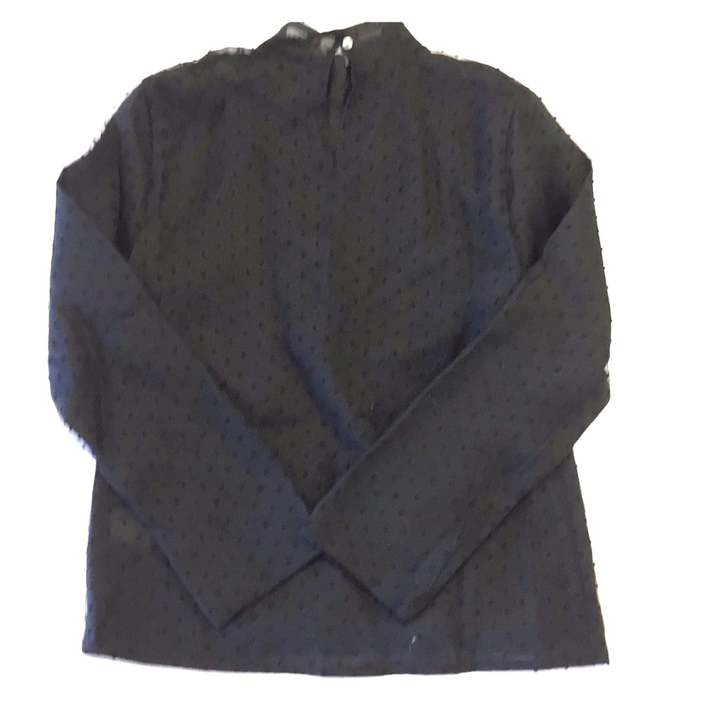Black polka dot long sleeve blouse
